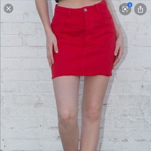 Brandy Melville Red Denim Skirt